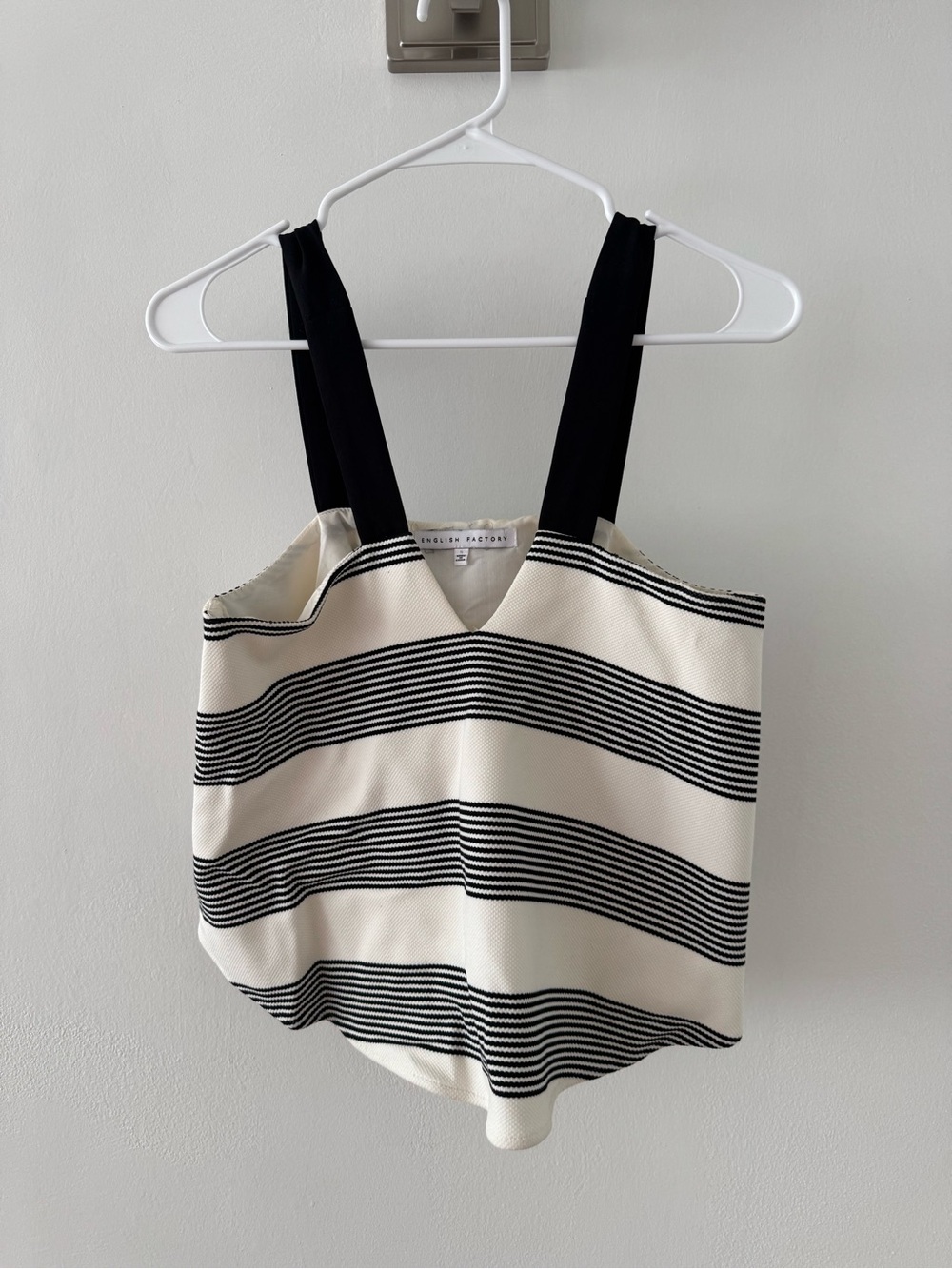 English Factory- Black and White Striped V-Neck Camisole